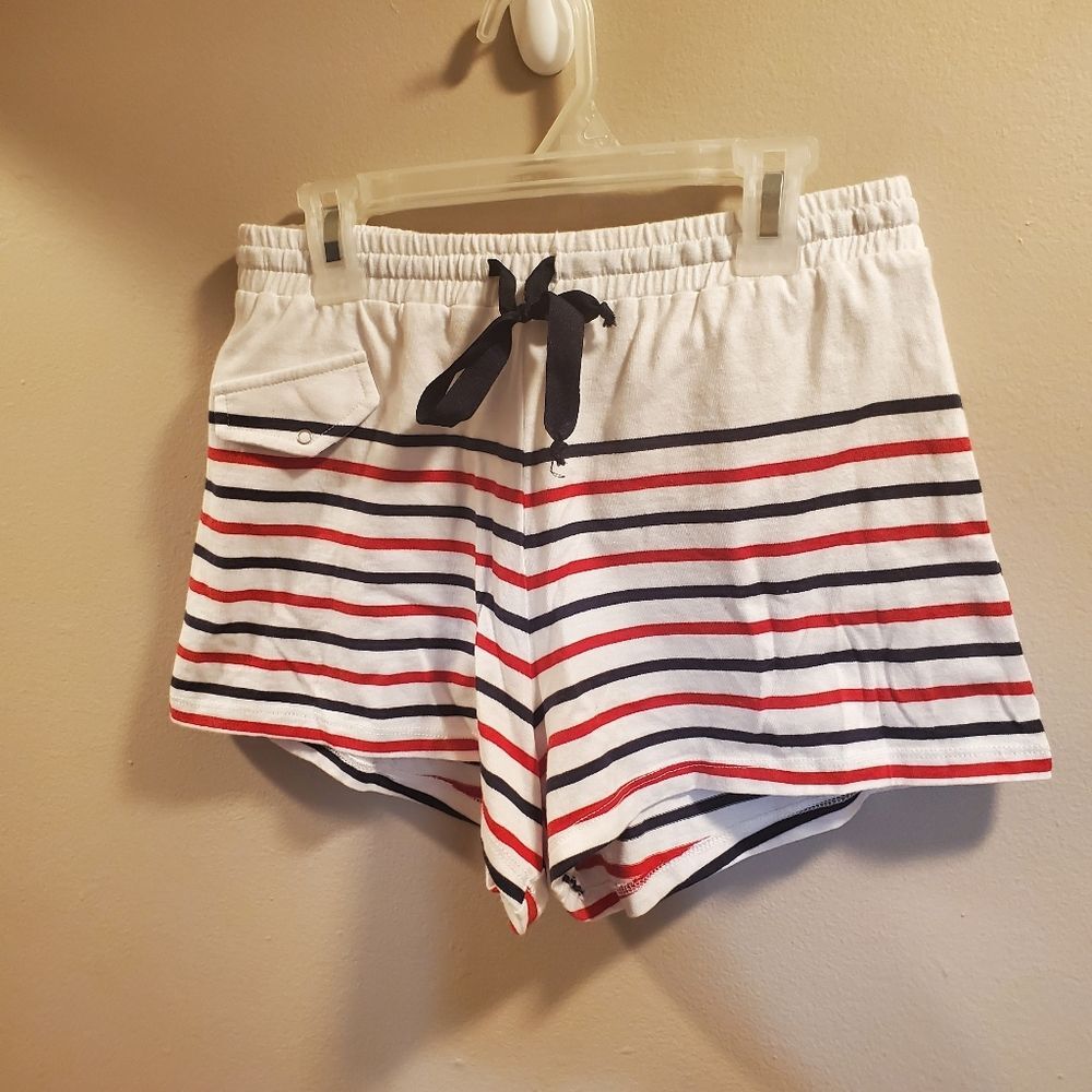 Solid & striped womens red white and blue stripe shorts size medium